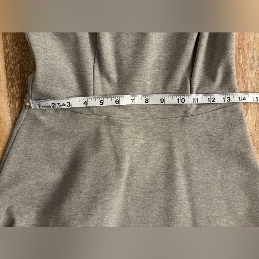 White House Black Market Size 6 Dress Sleeveless Gray Ponte Fit and Flare WHBM - Picture 12 of 14